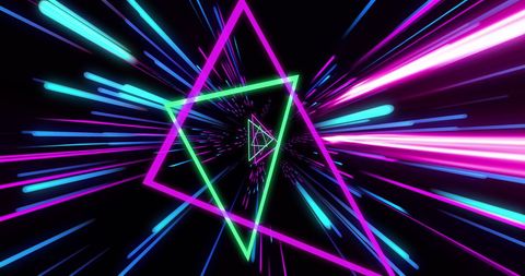 Futuristic Neon Triangles with Radiant Light Trails - Download Free Stock Images Pikwizard.com