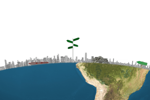 Transparent Globe Illustration with Cityscape and Directional Signs - Download Free Stock Videos Pikwizard.com