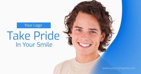 Bright Smiling Young Man Promoting Dental Health - Download Free Stock Templates Pikwizard.com
