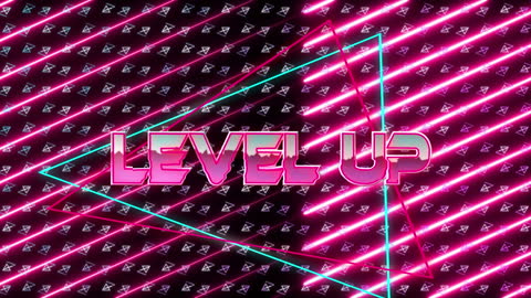 Retro Neon Video Game Typography Design