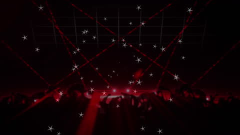 Animated Dance Party with Red Laser Lights