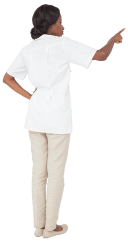 Transparent African American Female Doctor Pointing Forward - Download Free Stock Videos Pikwizard.com