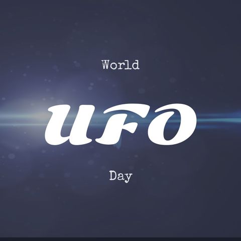 world ufo day text over blue galactic background - Download Free Stock Templates Pikwizard.com