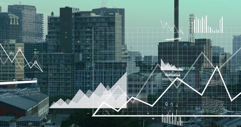 digital data overlays on modern urban cityscape - Download Free Stock Images Pikwizard.com