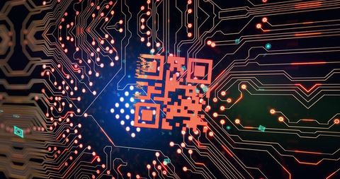 High-Tech QR Code Circuit Connectivity - Download Free Stock Images Pikwizard.com