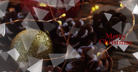 Festive Christmas Ornaments with Abstract Geometric Overlays