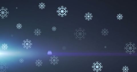 Snowflakes Floating in Blue Winter Sky with Light Flare - Download Free Stock Images Pikwizard.com