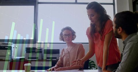 Team Collaboration with Data Visualization in Modern Workspace