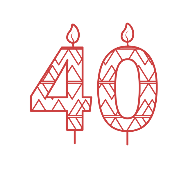 Red Number 40 Birthday Candle Outline Vector on Transparent Background - Download Free Stock Videos Pikwizard.com