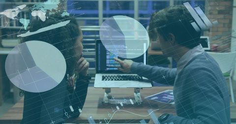 Business Meeting Analyzing Financial Data with Global Concepts