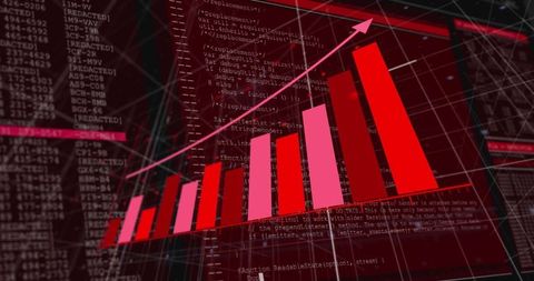 Digital data analysis with graph and code background