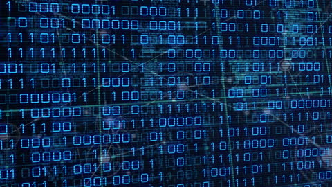 Binary Code and Global Data Visualization Concept