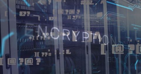 Holographic Data Encryption Display in a High-Tech Server Room