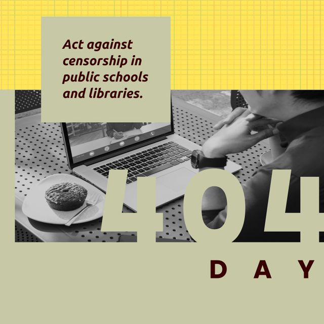 404 Day Activism Poster Against Censorship in Schools and Libraries - Download Free Stock Templates Pikwizard.com