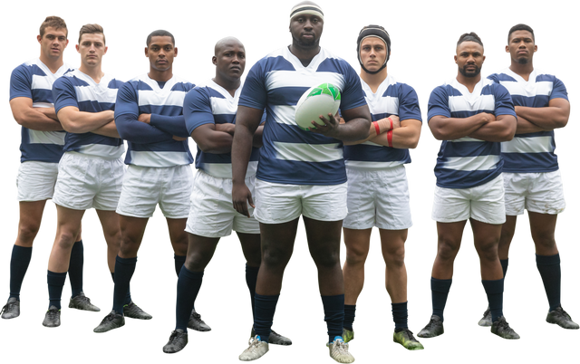 Diverse Rugby Team Ready for Action on Transparent Background - Download Free Stock Videos Pikwizard.com