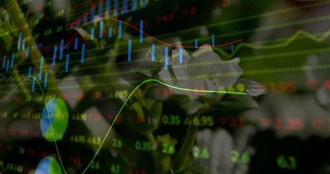 Financial Data Overlaid on Flowers Symbolizing Growth