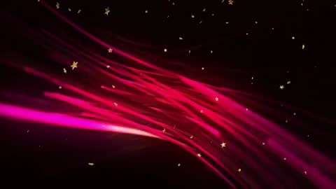 Pink and Red Abstract Waves With Floating Golden Stars