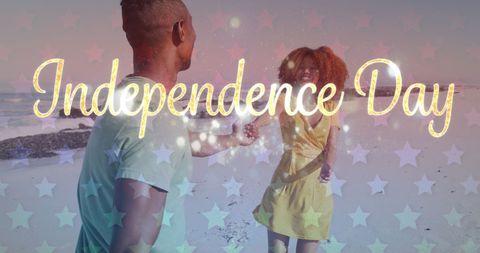 Celebrating Independence Day on Peaceful Beach