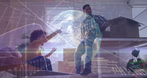 Global Business Collaboration Concept with Data Overlay