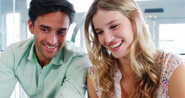 Smiling Couple Enjoying Time Together Indoors - Download Free Stock Images Pikwizard.com