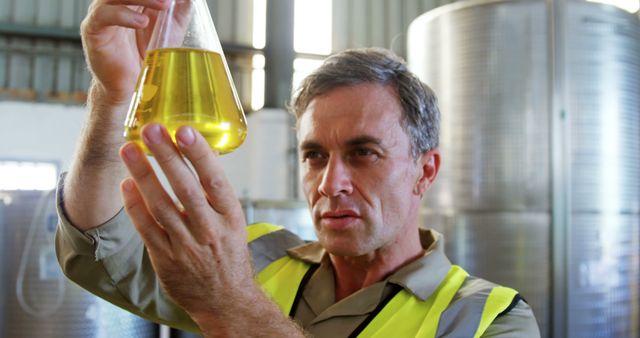 Industrial Worker Examining Liquid Sample in Laboratory - Download Free Stock Images Pikwizard.com