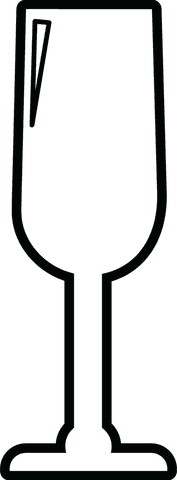 minimalist black outline champagne glass on transparent background - Download Free Stock Videos Pikwizard.com