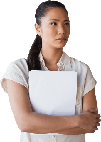 transparent confident businesswoman holding document - Download Free Stock Videos Pikwizard.com