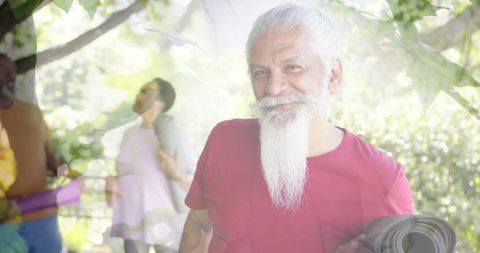 Senior Group Enjoying Outdoor Yoga with Calm Vibes