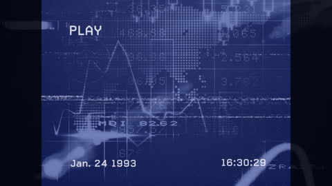 Animated Interference Over Data on Blue Background