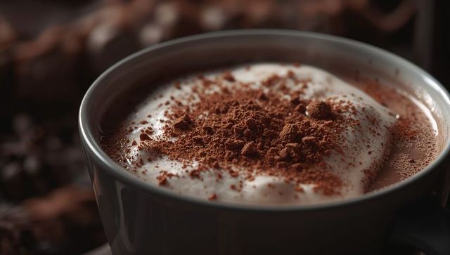 Rich Hot Chocolate with Whipped Cream and Cocoa Garnish