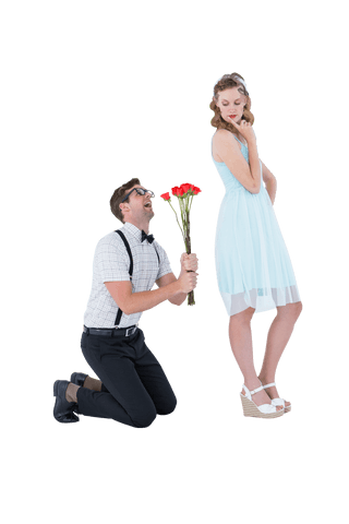 romantic gesture with flower bouquet on transparent background - Download Free Stock Videos Pikwizard.com