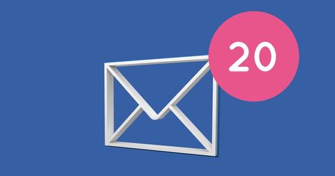 Digital Envelope Notification with Counter Icon - Download Free Stock Images Pikwizard.com