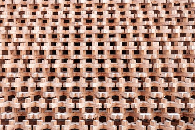 Geometric Wooden Pattern Creating Artful Grid Structure - Download Free Stock Photos Pikwizard.com
