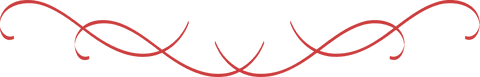 Red artistic curly line on transparent background
