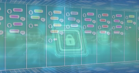Digital Chat Interface with Security Padlock Encryption Overlay - Download Free Stock Images Pikwizard.com