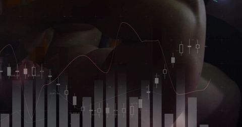 Trader Analyzing Dynamic Digital Candlestick Chart