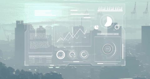 Digital Financial Data Interface Overlooking Urban Cityscape - Download Free Stock Images Pikwizard.com