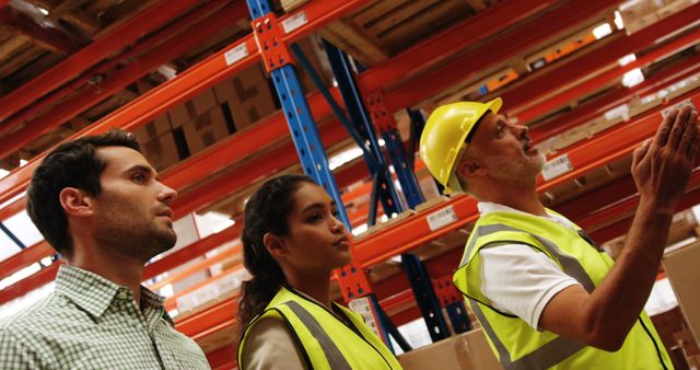 Warehouse Staff Conducting Safety Inspection in Distribution Center - Download Free Stock Images Pikwizard.com