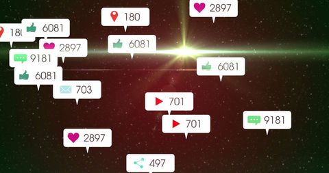 Social Media Engagement Interface Over Starry Sky - Download Free Stock Images Pikwizard.com