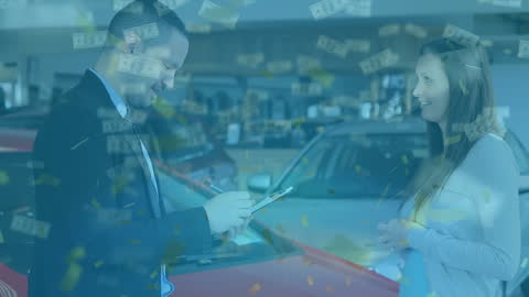 Car Purchase Deal Close with Digital Currency Animation