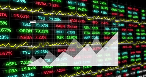 Dynamic Stock Market Display with Interactive Graph Overlay