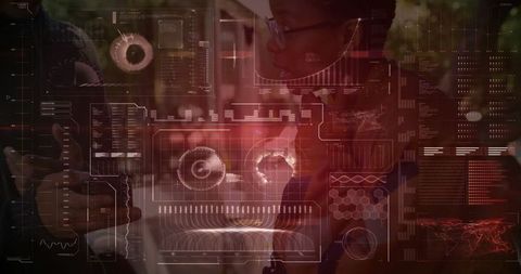 Futuristic interface concept with professional collaboration