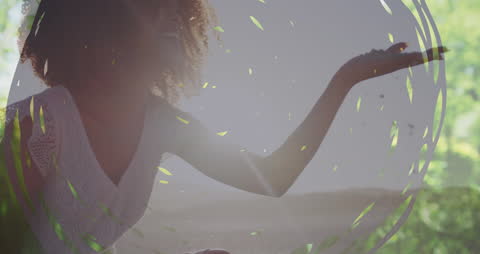 Smiling Woman Enjoying Beach Sand with Cheerful Animation