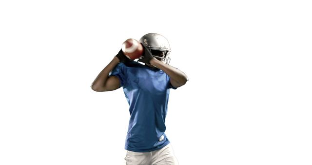 American Football Player Throwing Ball Isolated on White Background - Download Free Stock Images Pikwizard.com