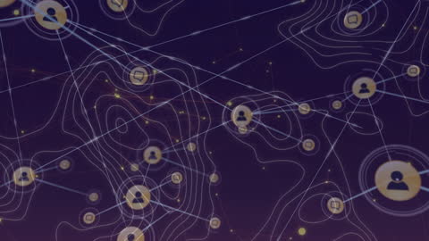 Connected Global Network with User and Shopping Icons