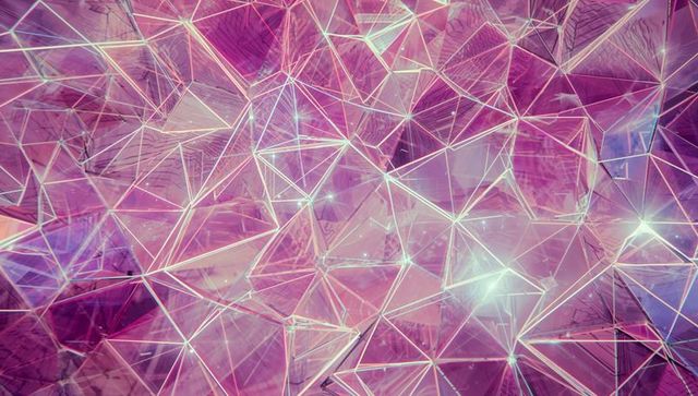 Futuristic abstract polygonal mesh with glowing lines