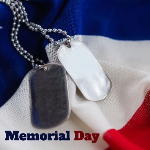 memorial day military dog tags on american flag - Download Free Stock Templates Pikwizard.com