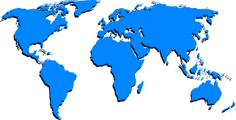 Stylized Blue World Map on Transparent Background Illustration - Download Free Stock Videos Pikwizard.com