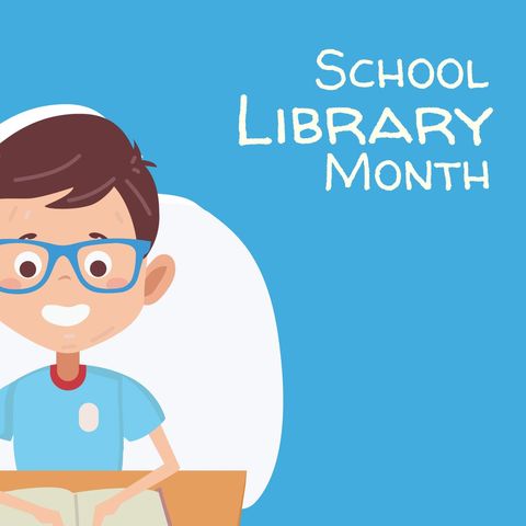 Children's Reading Celebrating School Library Month - Download Free Stock Templates Pikwizard.com