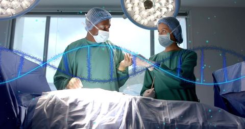 Cutting-edge surgery with dna technology concept